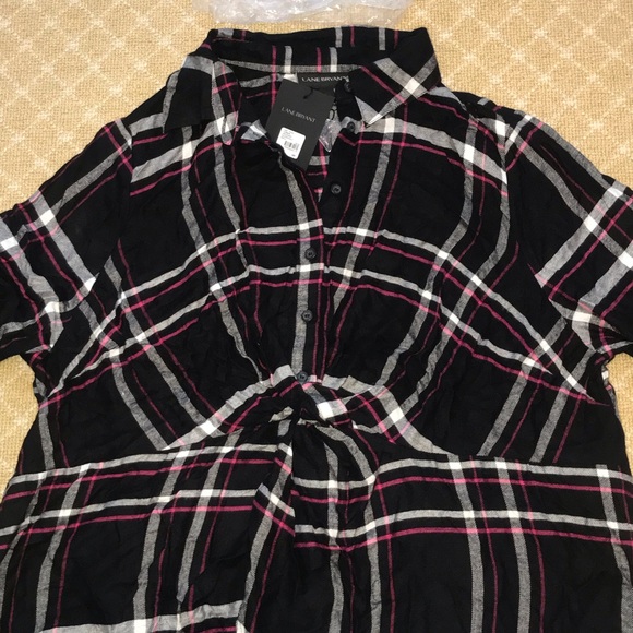 NWT Lane Bryant Flannel knot waist tunic 18 Petite - Picture 2 of 4